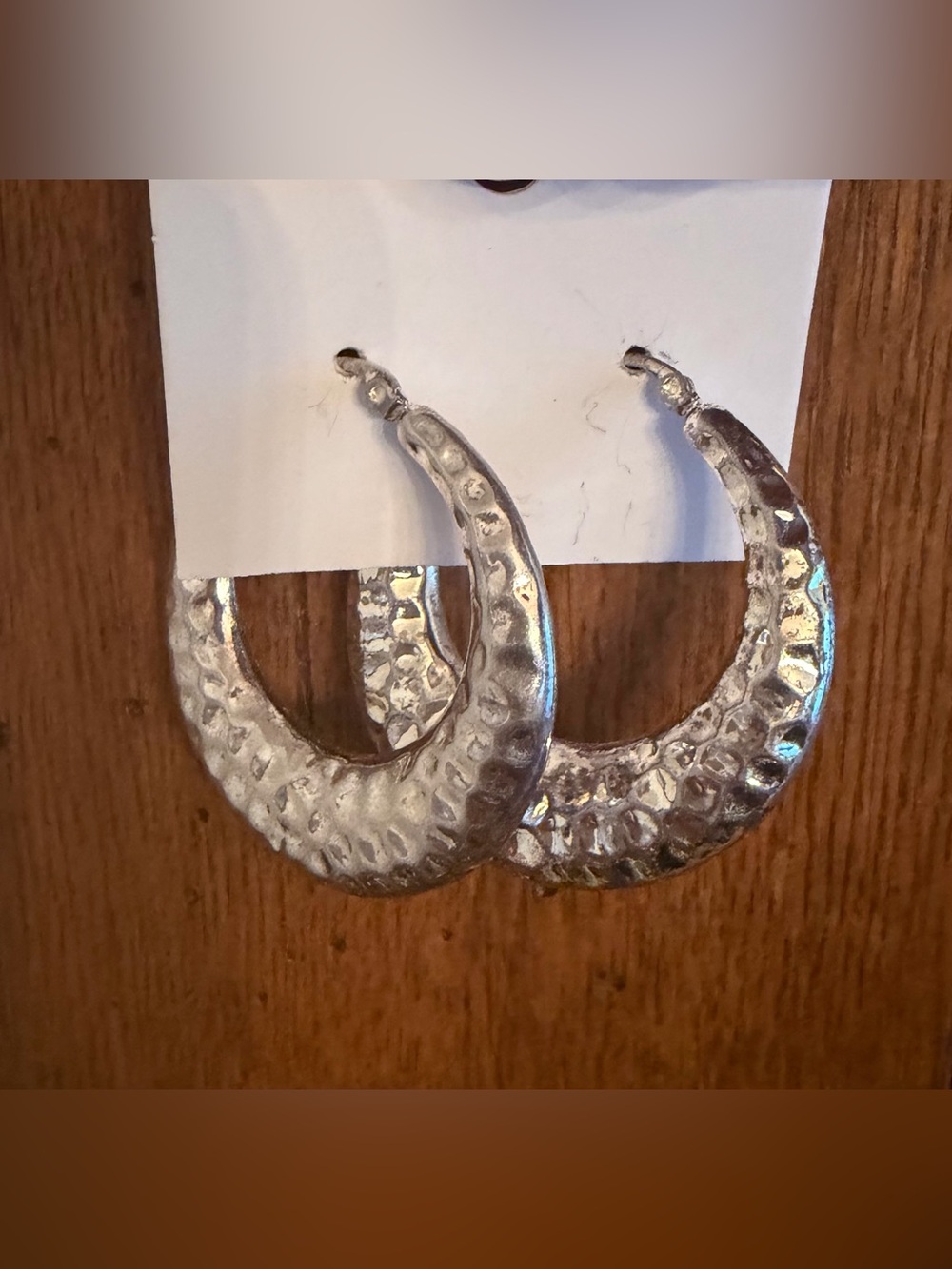 Silver Infinity Circle Earrings with Textured Design - Picture 4 of 4
